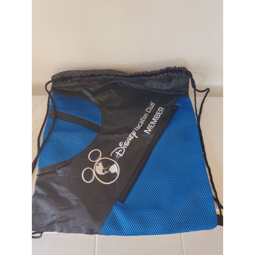NWOT Disney Vacation Club Member DVC Black Blue Drawstring Polypropylene Bag